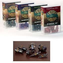 Polyhero Dice: Warrior Set - Steel Grey With Molten Copper - Boardlandia