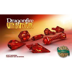 Polyhero Dice: Wizard Set - Dragonfire With Brimstone - Boardlandia
