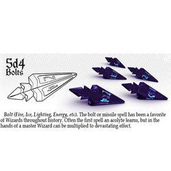 Polyhero Dice: 5D4 Bolts - Violet Storm With Lightning - Boardlandia