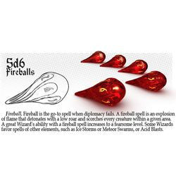 Polyhero Dice: 5D6 Fireballs - Dragonfire With Brimstone - Boardlandia