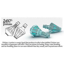 Polyhero Dice: 2D10 Potion Bottle - Ethereal Ice With Burning Blue - Boardlandia