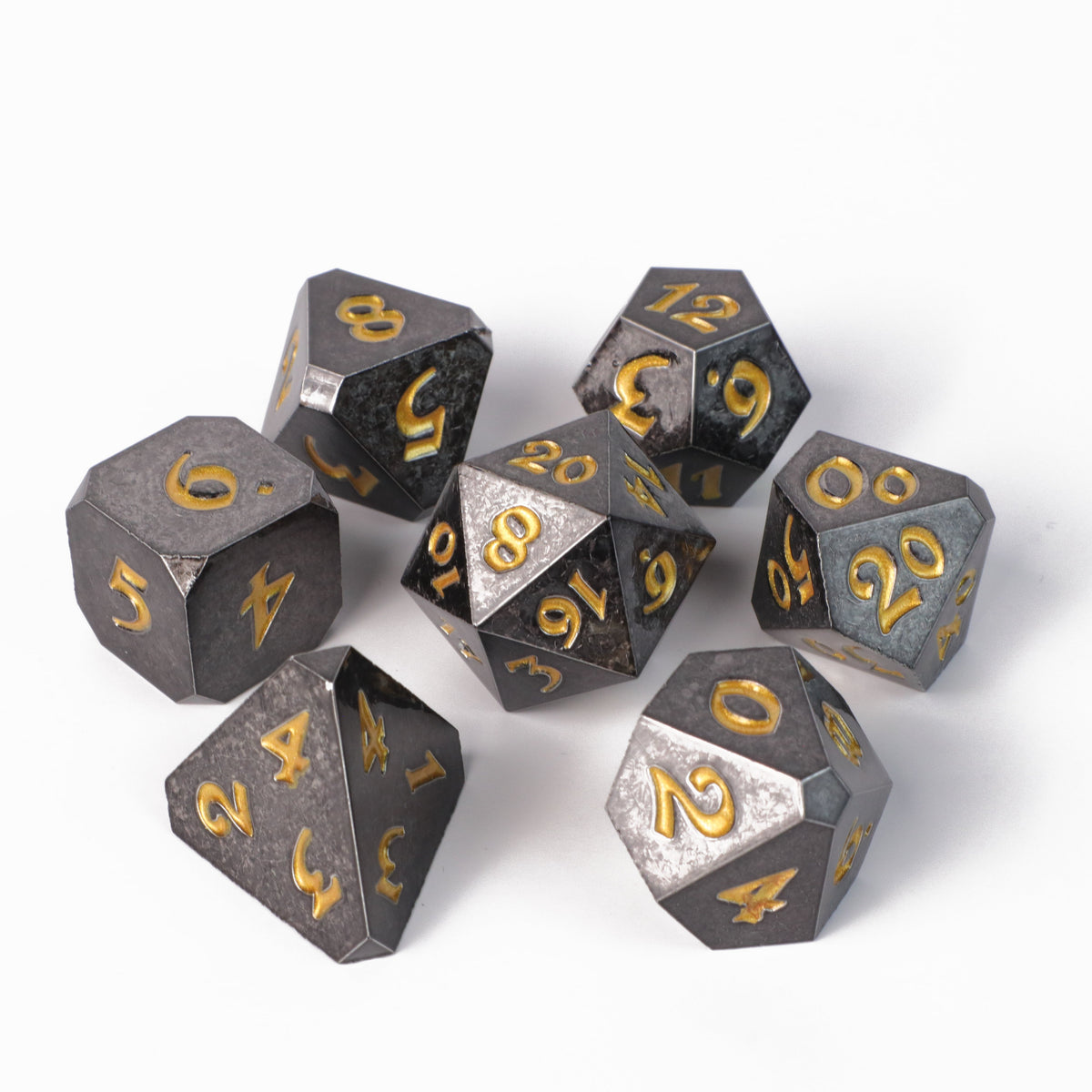 Die Hard Dice - 7 set rpg dice Shadowlance with Gold