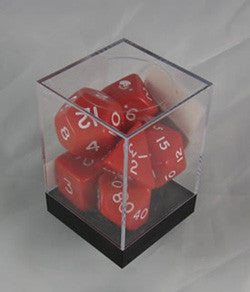 Jumbo Polyhedral 7 Piece Dice Set Opaque Red/White - Boardlandia