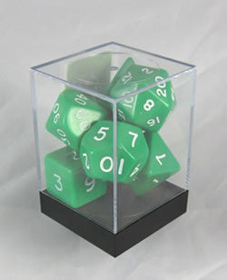 Jumbo Polyhedral 7 Piece Dice Set Opaque Green/White