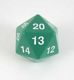 Jumbo Countdown Dice 55Mm D20 Opaque Green/White - Boardlandia