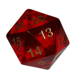 Jumbo Countdown Dice 55Mm D20 Translucent Red/Gold - Boardlandia