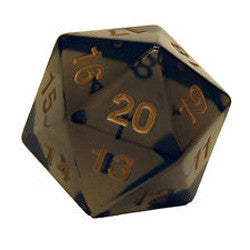 Jumbo Countdown Dice 55Mm D20 Transparent Smoke/Gold - Boardlandia