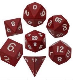 Dice Set - 7 Count 16Mm Painted Red Metallic - Boardlandia