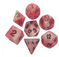 Dice Set - 7 Count 16Mm Red-White With Gold - Boardlandia