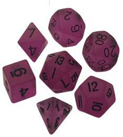 Dice Set - 7 Count 16Mm Purple Glow Resin - Boardlandia
