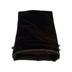 6"X8" BLACK VELVET DICE BAG WITH BLACK SATIN LINING