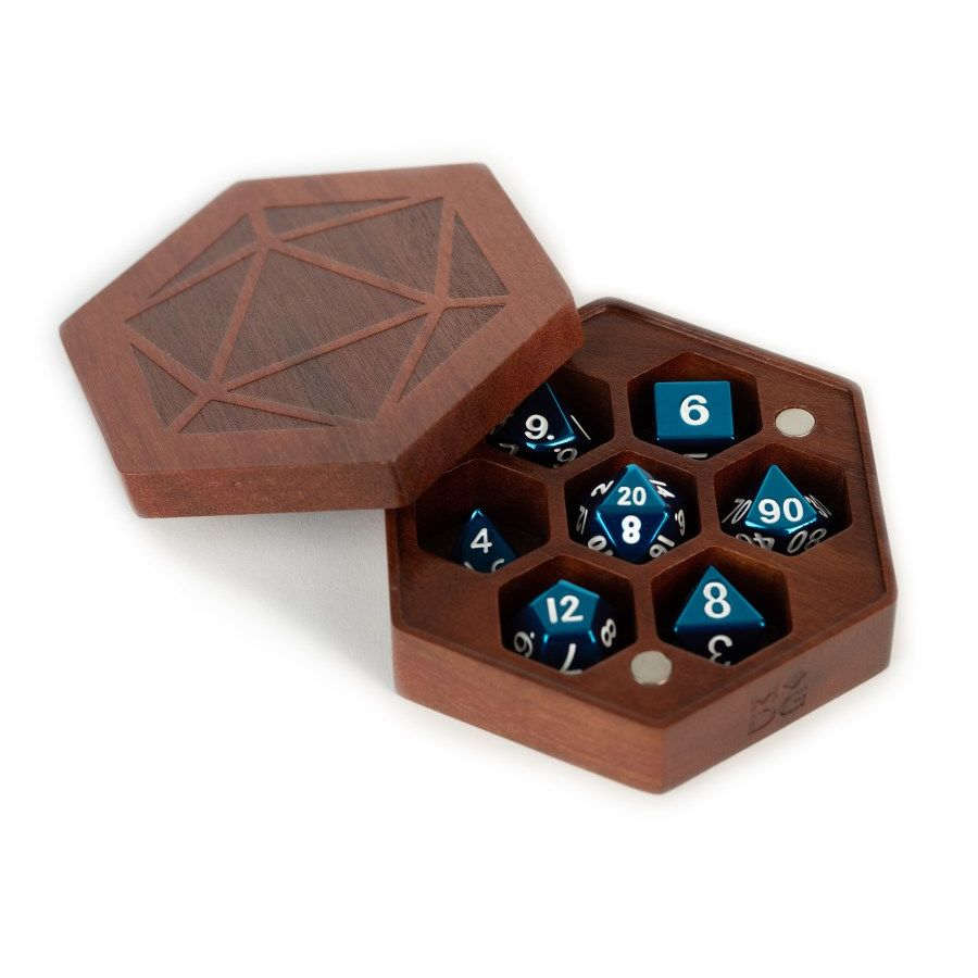 Premium Wood Round Dice Chest: Purple Heart