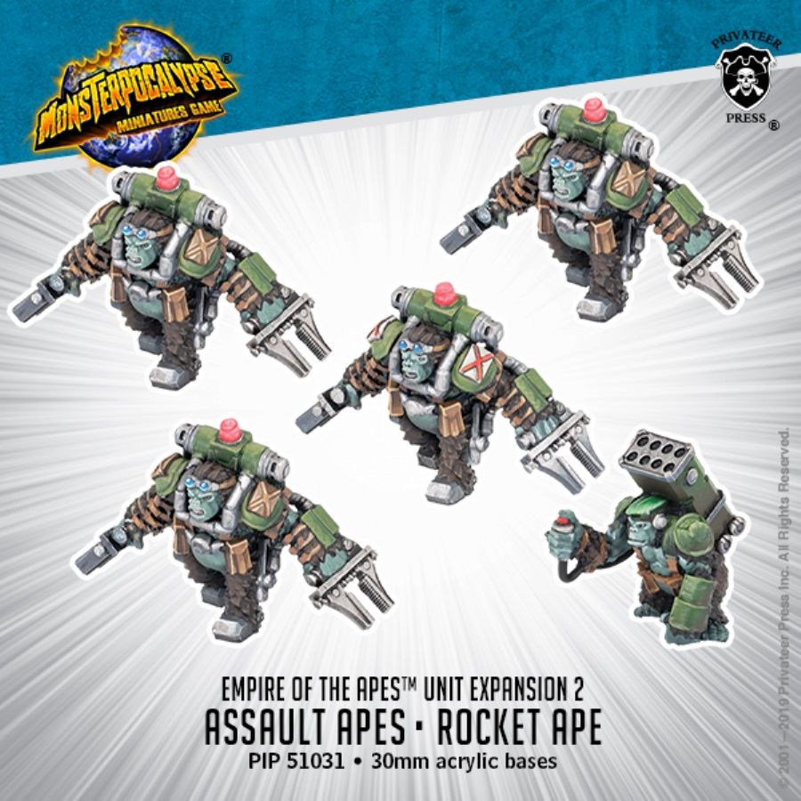 Monsterpocalypse: Empire of the Apes Unit - Assault Apes and Rocket Ape