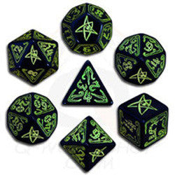 Coc Black & Green Dice Set (7) - Boardlandia