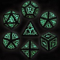 Steampunk Diceset (7) Glow In The Dark - Boardlandia