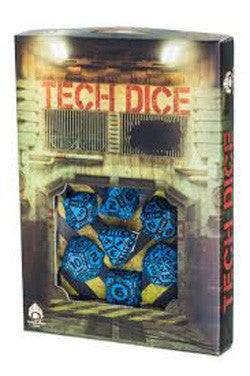 Tech Dice Set (7) Black-Blue - Boardlandia