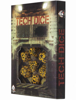 Tech Dice Set (7) Black-Orange - Boardlandia