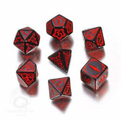 Tribal Dice Set (7) Red And Black - Boardlandia
