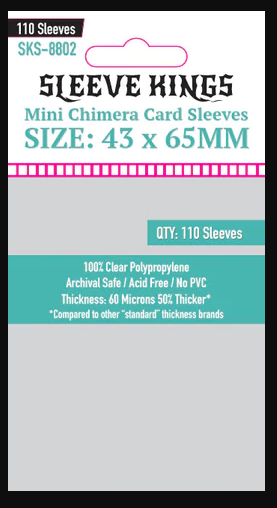 Sleeve Kings Mini Chimera Card Sleeves (43x65mm) - 110 Pack
