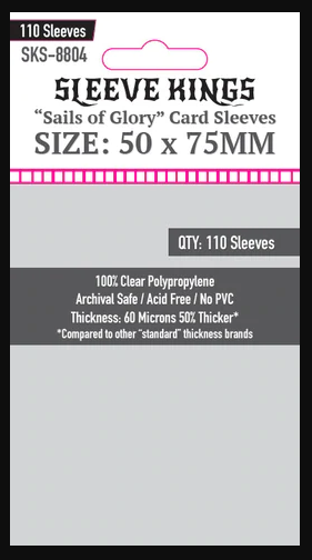 Sleeve Kings "Sails of Glory* Card Sleeves (50x75mm) - 110 Pack