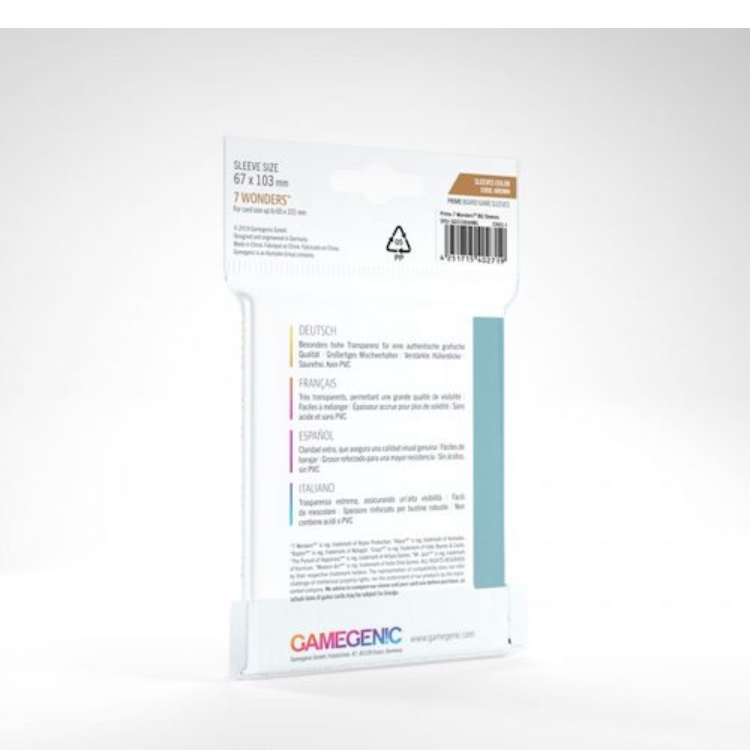 Prime 7 Wonders Sleeves 67 x 103 mm - Case of 10 Packs