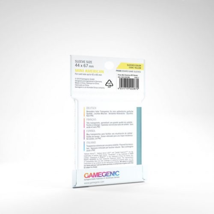Prime Mini American-Sized Sleeves 44 x 67 mm - Case of 16
