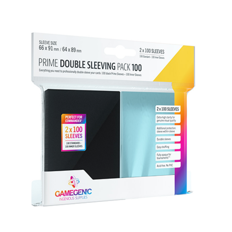 Prime Card Sleeves: Double Sleeving Pack 100 Black
