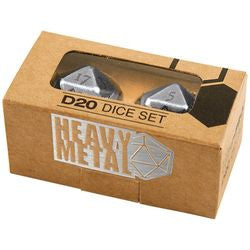 Heavy Metal D20 2-Dice Set - Chrome (84900) - Boardlandia