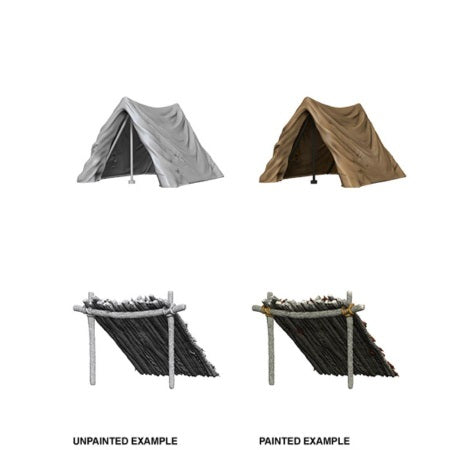 WizKids Deep Cuts Unpainted Miniatures: Tent and Lean-To