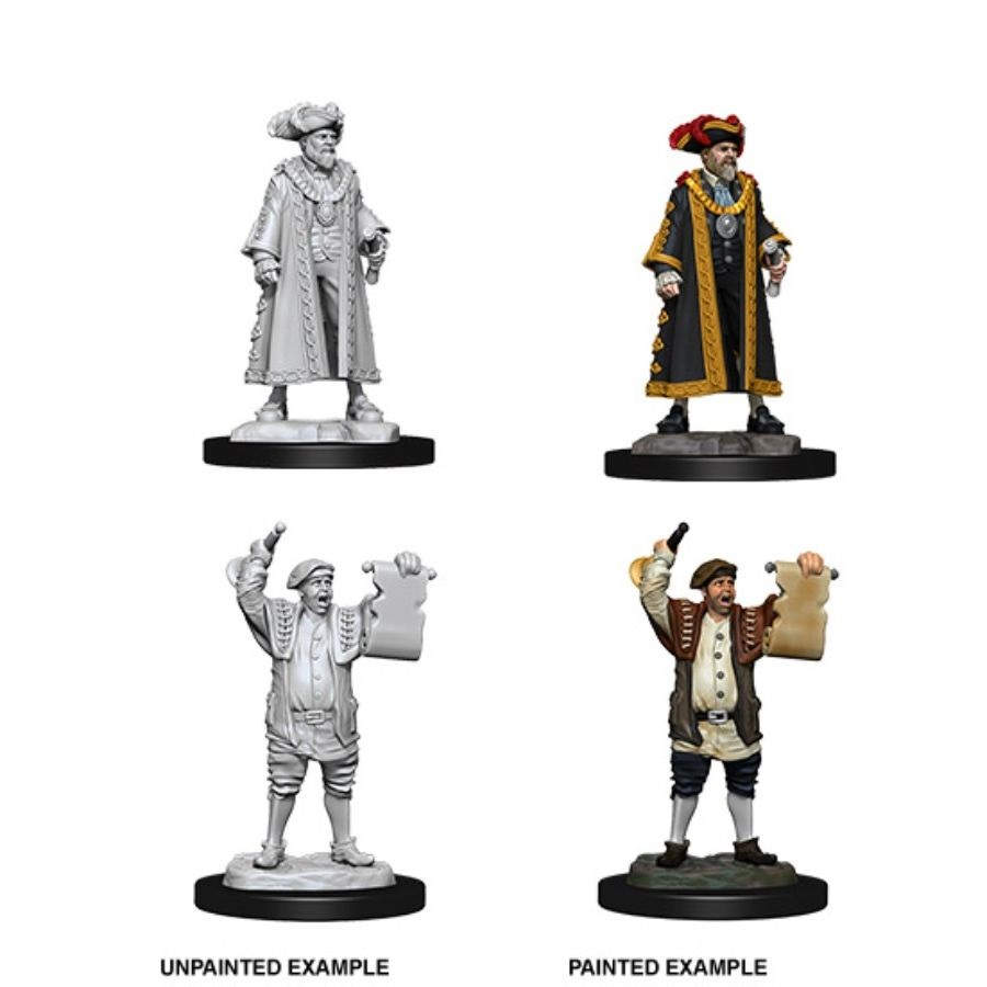 WizKids Deep Cuts Unpainted Miniatures - Mayor & Towncrier