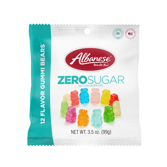 Zero Sugar 12 Flavor Gummi Bears, 3.5oz Peg Bag