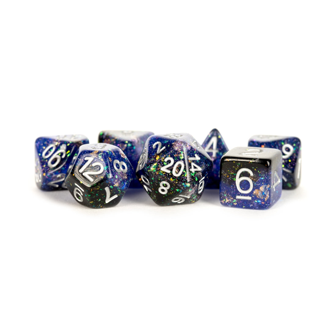 Colorful Eternal Resin Polyhedral Dice Set - Eternal Blue/Black