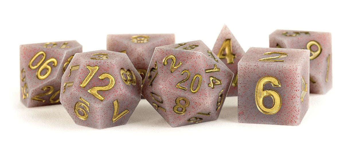 16mm Sharp Edge Silicone Rubber Poly Dice Set - Volcanic Soot