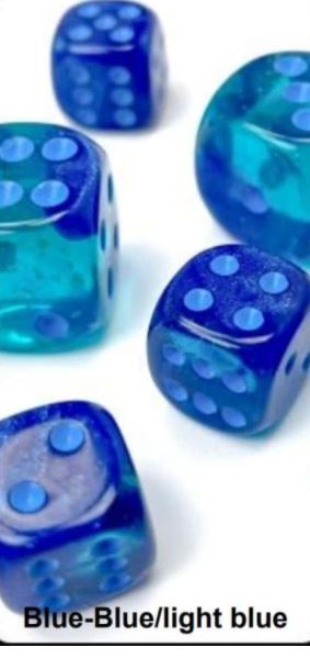 16MM 12CT D6 Block - Gemini Blue-Blue/Light Blue Luminary