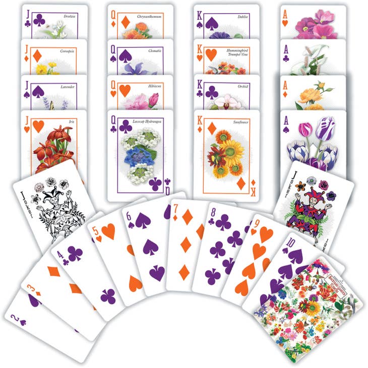 Farmer's Almanac Flowers Playing Cards