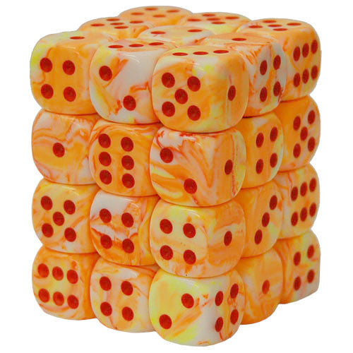 12mm Festive Dice: Sunburst with Red (36ct)