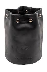 Old School Dice: Ultimate Bag of Many Pouches Dice Bag - Black Leather