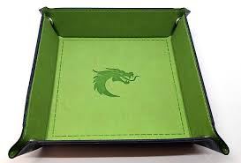 Old School Dice: Square Dice Rolling Tray - Green w/ Blue Back