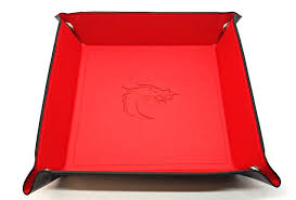 Old School Dice: Square Dice Rolling Tray - Red w/ Black Back
