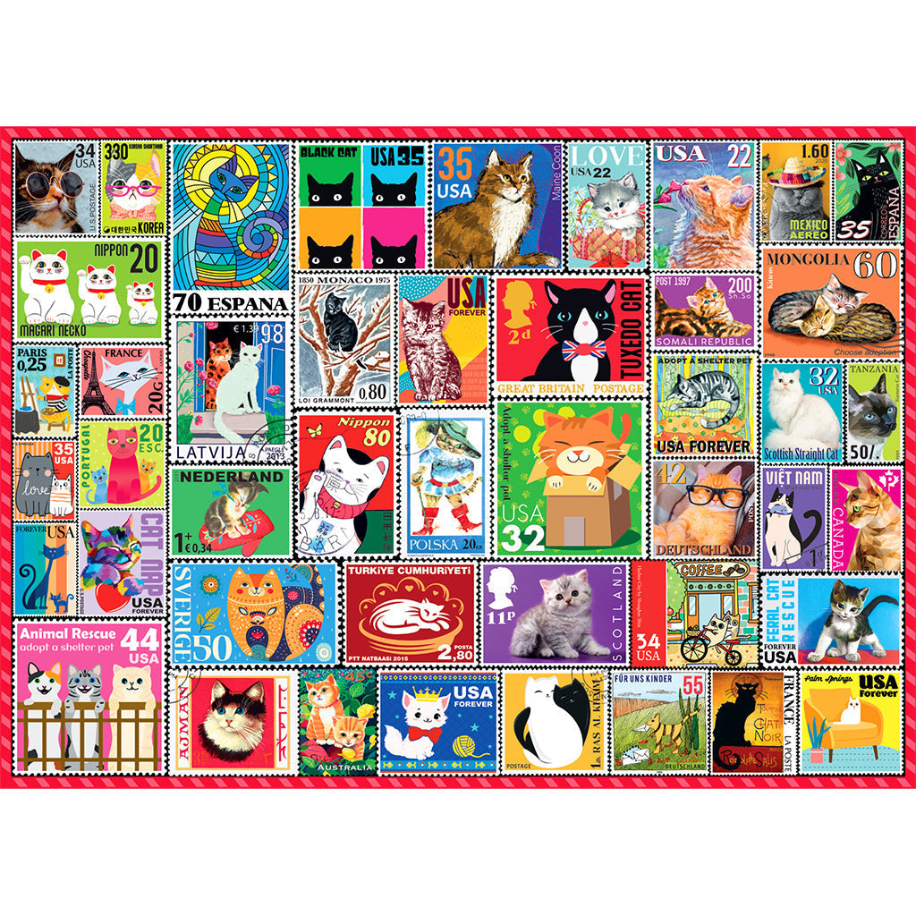 500 Piece Cat Stamp Puzzle