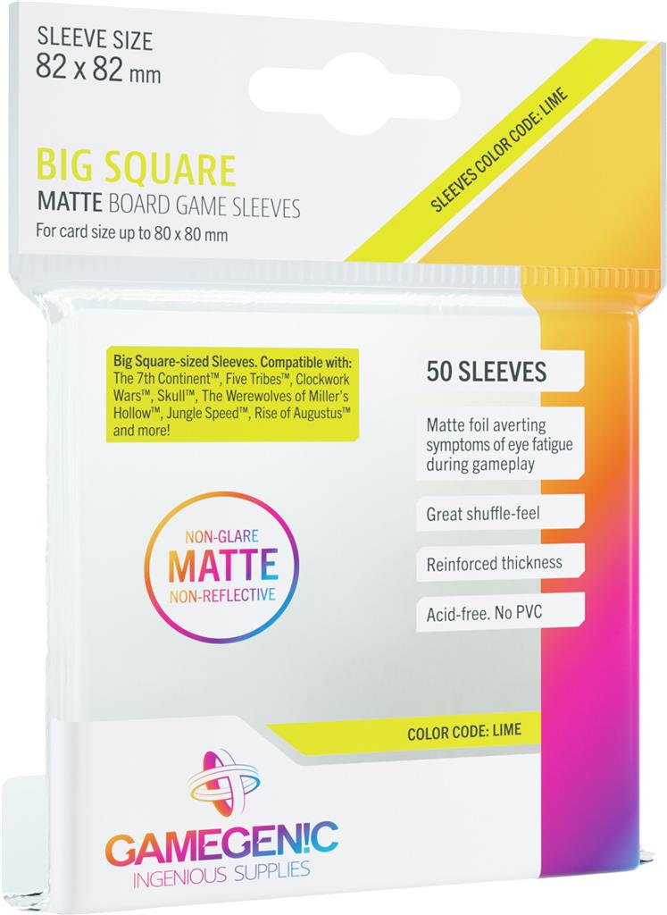 MATTE Sleeves: Big Square (82 x 82 mm) - Case of 10 Packs