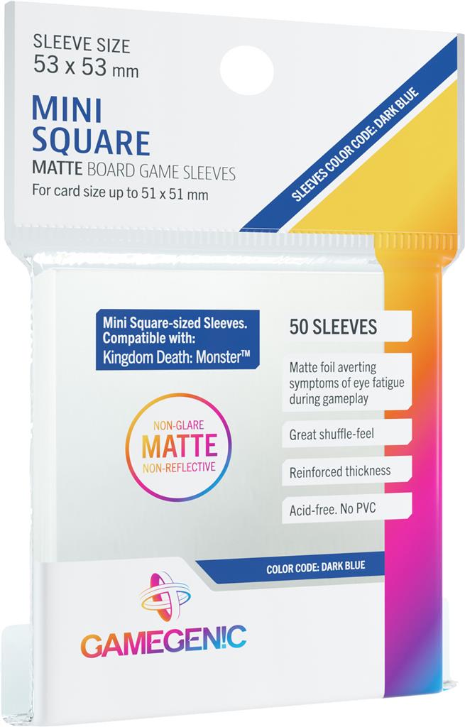 MATTE Sleeves: Mini-Square (53 x 53 mm) - Case of 16 Packs