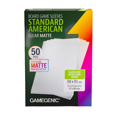 MATTE Standard American-Sized Boardgame Sleeves 59 x 91 mm