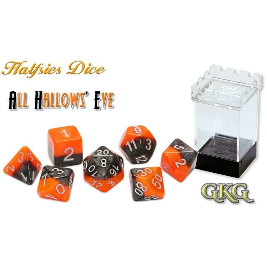 Halfsies Dice: Hallows Eve 7 Dice Polyhedral Set