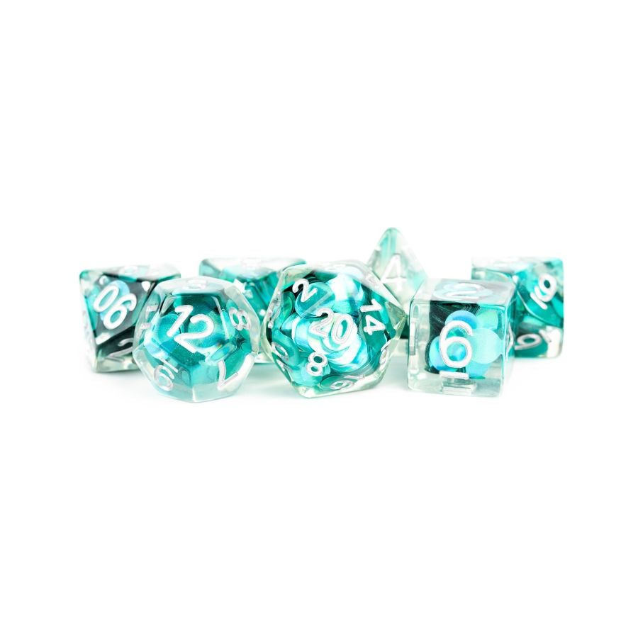 7 Count Resin Dice Poly Set 16mm - Mermaid Scales Dice
