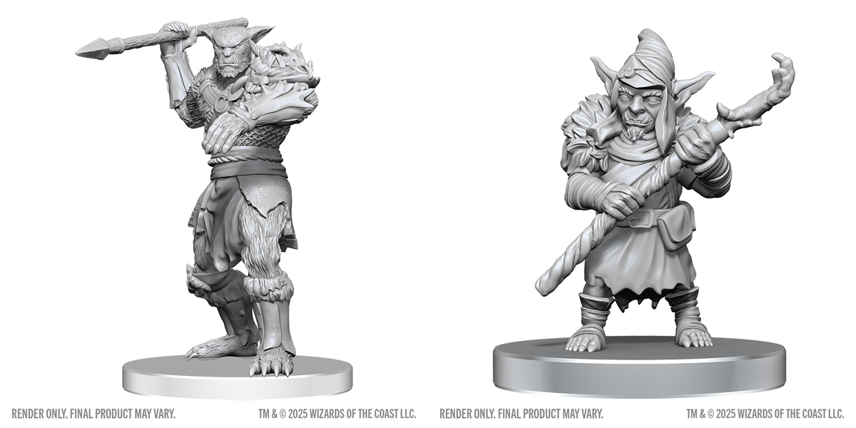 Dungeons & Dragons: Nolzur`s Marvelous Unpainted Miniatures - W28 Bugbear Stalker & Goblin Hexer - Pre-Order