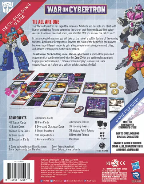 Transformers Deck-Building Game - War on Cybertron (Stand-alone or Expansion)