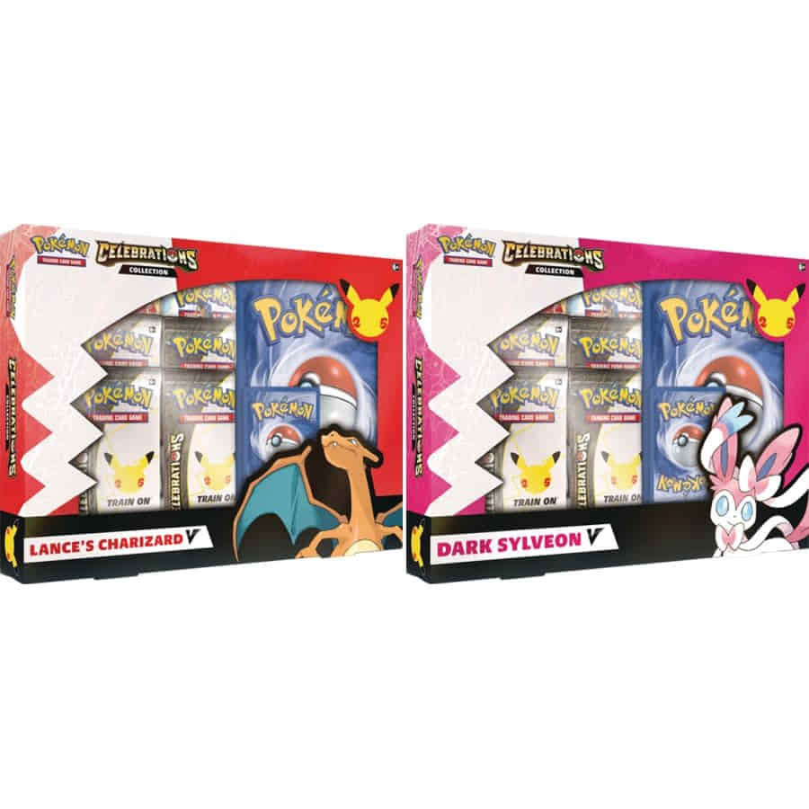 Pokemon TCG - Celebrations - Charizard V or Dark Sylveon V Collection