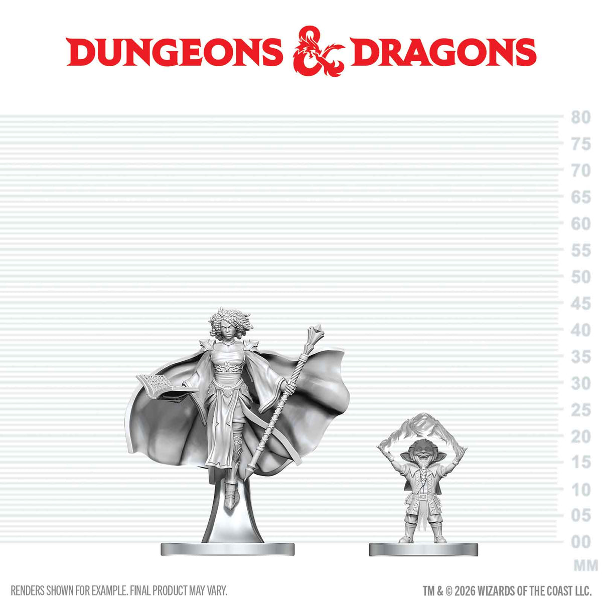 DND NOLZUR'S MARVELOUS UNPAINTED MINIATURES GNOME WARLOCK & AASIMAR WIZARD
