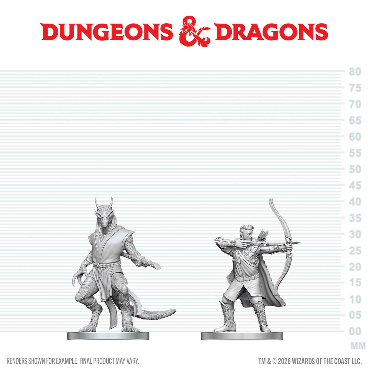 DND NOLZUR'S MARVELOUS UNPAINTED MINIATURES ELF RANGER & DRAGONBORN MONK